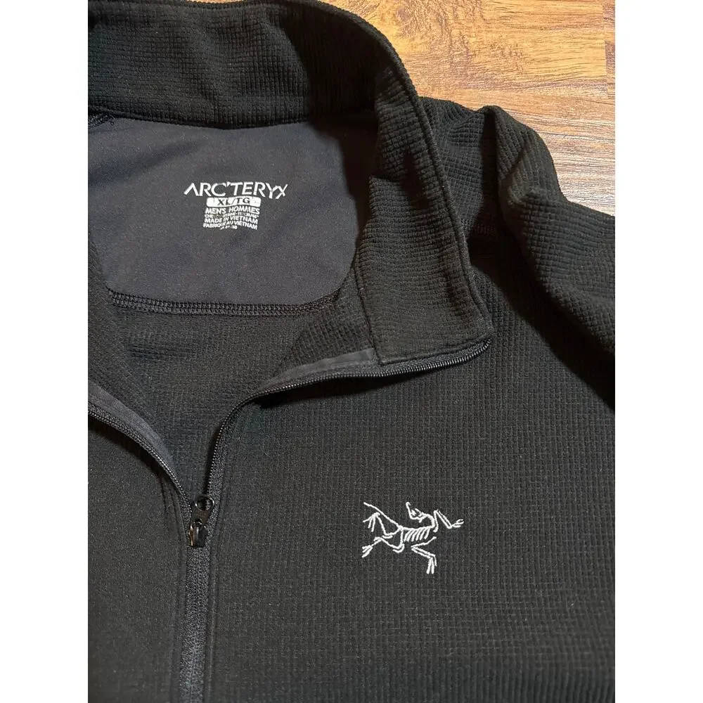 Arcteryx Delta LT Fleece Pullover Shirt Mens X Large Black 1/4 Zip Polartec XL